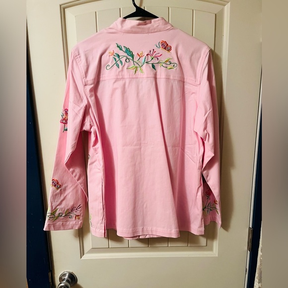 Quacker Factory Pink Embroidered Jacket - Picture 3 of 6